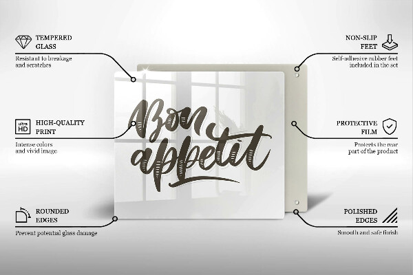 Placă protecție plita Nápis bon appetit
