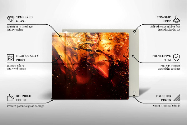 Placă protecție plita Băutură de cola cu gheață