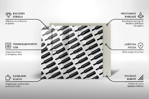 Placă protecție plita Sticle de vin negru