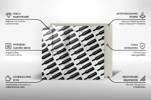 Placă protecție plita Sticle de vin negru