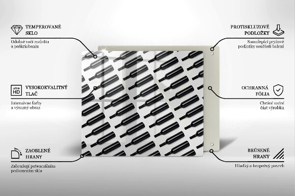 Placă protecție plita Sticle de vin negru