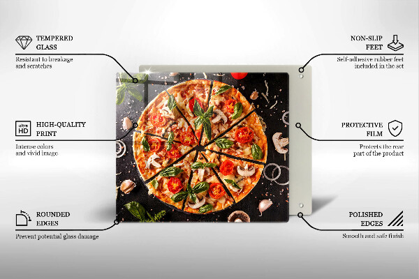 Placă protecție plita Pizza cu ciuperci