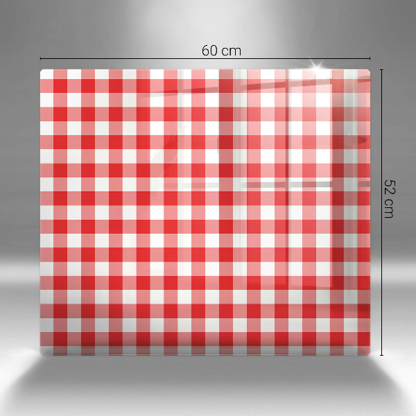 Placă protecție plita Model în carouri roșu și alb