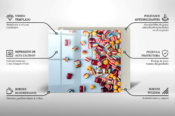 Placă protecție plita Bomboane colorate