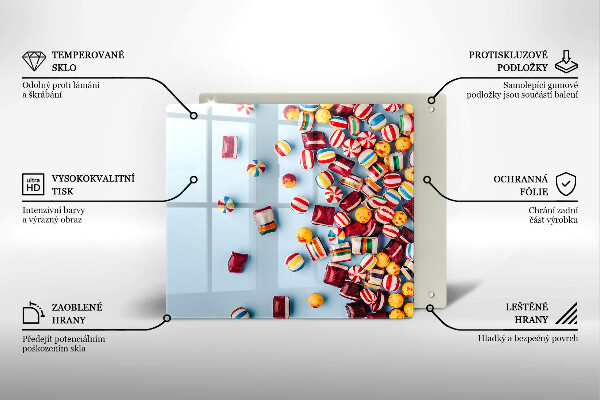 Placă protecție plita Bomboane colorate