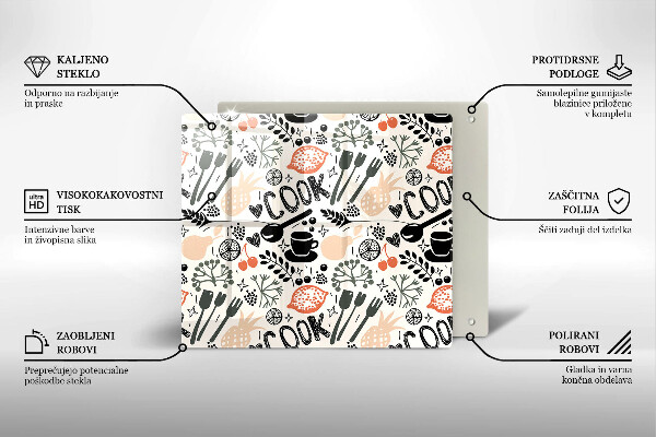 Placă protecție plita Motiv de bucătărie din desene animate