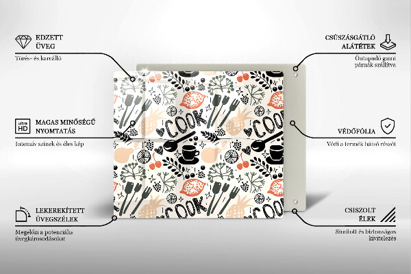 Placă protecție plita Motiv de bucătărie din desene animate