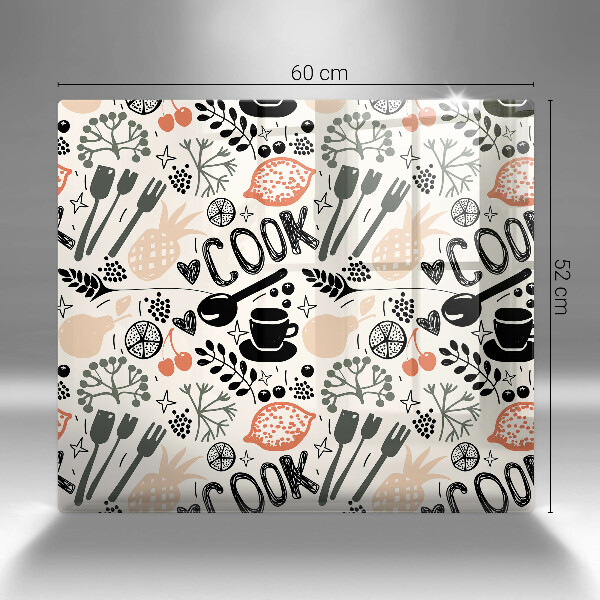 Placă protecție plita Motiv de bucătărie din desene animate