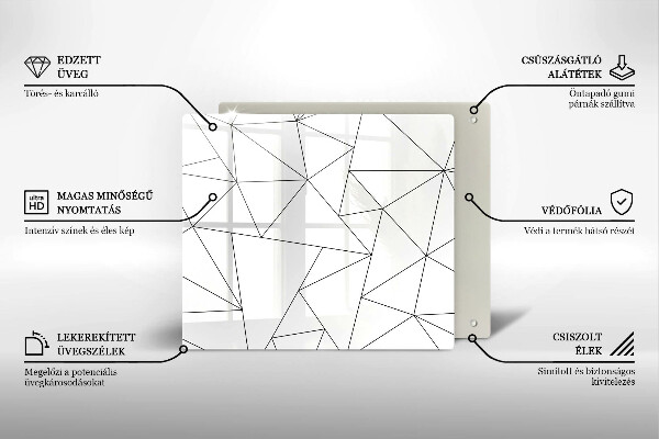 Placă protecție plita Triunghiuri albe