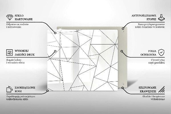 Placă protecție plita Triunghiuri albe