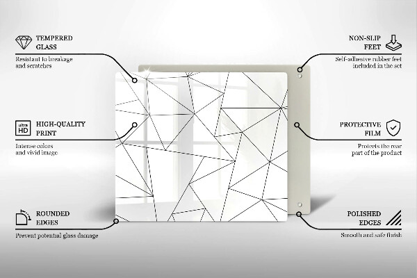 Placă protecție plita Triunghiuri albe