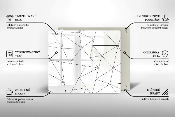 Placă protecție plita Triunghiuri albe