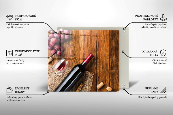 Placă protecție plita O sticlă de vin roșu