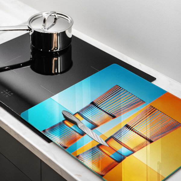 Placă de protecție pentru aragaz Două pahare cu apă