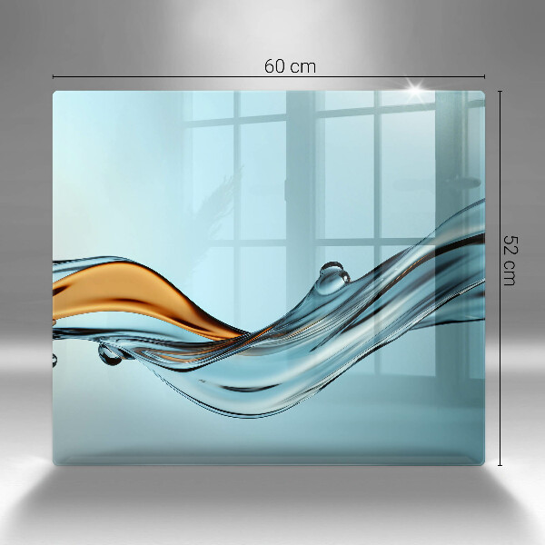 Placă de protecție pentru aragaz Apă pe un fundal albastru