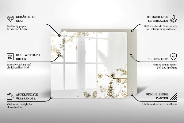 Placă protecție plita Decoratiuni de iarna