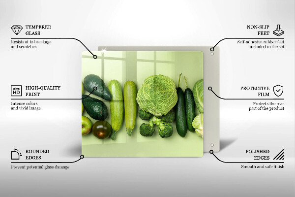 Placă protecție plita Fructe și legume verzi