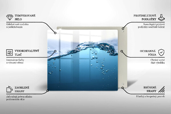 Placă sticla protectie aragaz Apa albastra