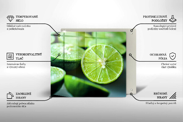 Placă sticla protectie aragaz Lime citrice