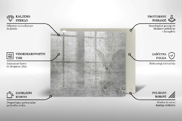 Placă sticla protectie aragaz Textura de beton