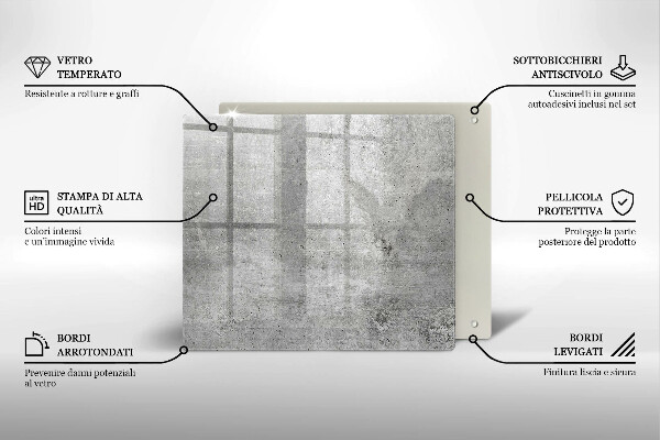 Placă sticla protectie aragaz Textura de beton