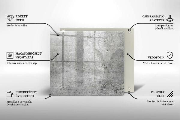 Placă sticla protectie aragaz Textura de beton