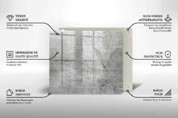 Placă sticla protectie aragaz Textura de beton