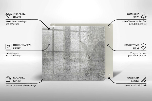 Placă sticla protectie aragaz Textura de beton