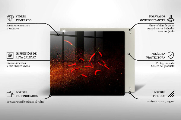 Placă sticla protectie aragaz Ardei iute