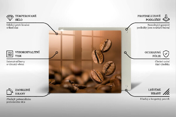 Placă sticla protectie aragaz Boabe de cafea