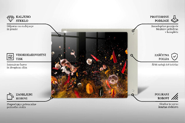 Placă sticla protectie aragaz Condimente iute