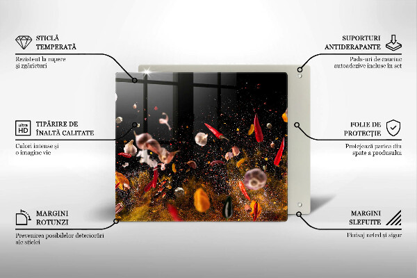 Placă sticla protectie aragaz Condimente iute