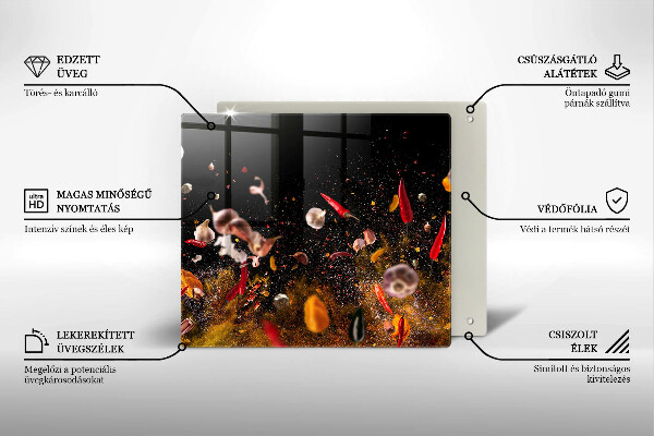 Placă sticla protectie aragaz Condimente iute