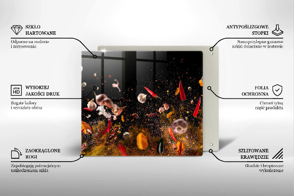 Placă sticla protectie aragaz Condimente iute