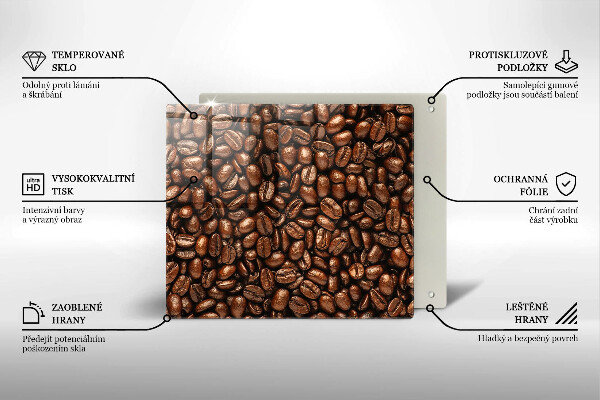 Placă sticla protectie aragaz Boabe de cafea