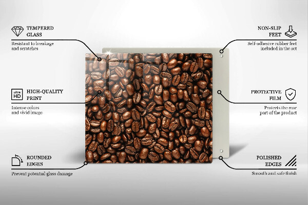 Placă sticla protectie aragaz Boabe de cafea