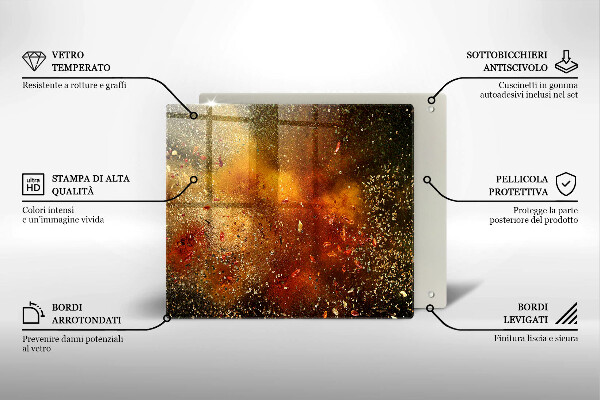 Placă sticla protectie aragaz Condimente colorate