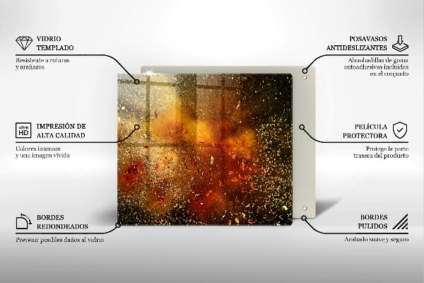 Placă sticla protectie aragaz Condimente colorate