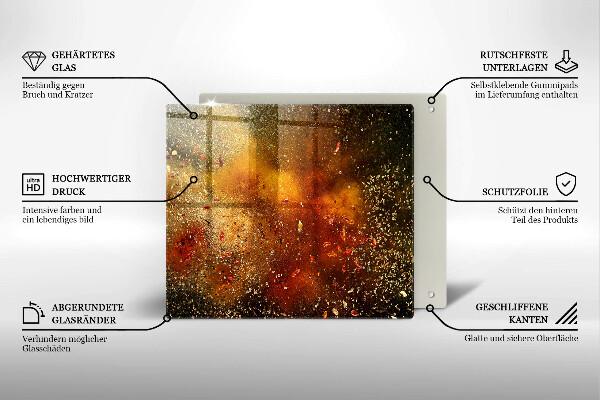 Placă sticla protectie aragaz Condimente colorate