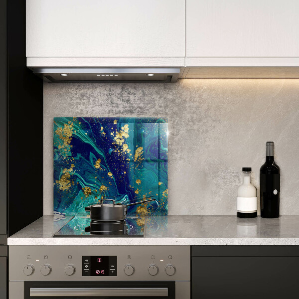 Placă protecție plita Abstracție cu aur