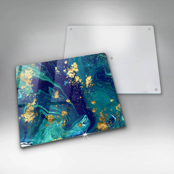 Placă protecție plita Abstracție cu aur