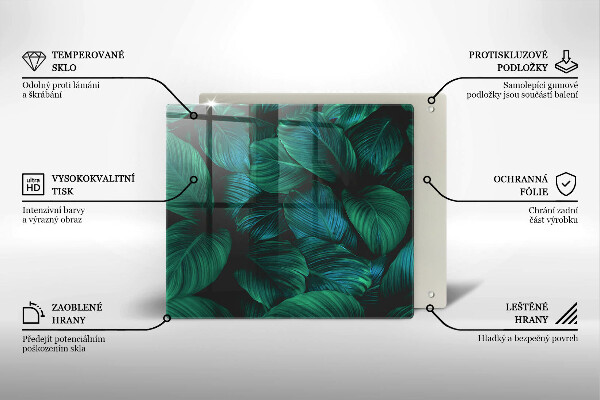 Placă sticla protectie aragaz Frunzele junglei