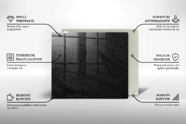 Placă sticla protectie aragaz Textura de piatră