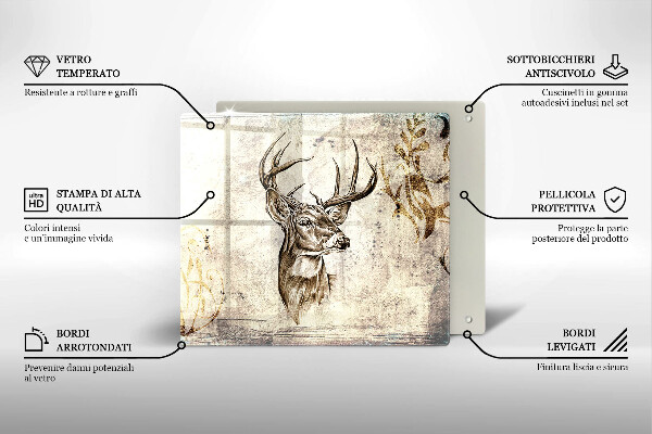 Placă protecție plita Ilustrație de animale de cerb