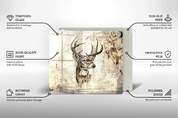Placă protecție plita Ilustrație de animale de cerb