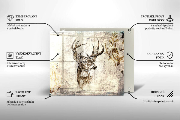 Placă protecție plita Ilustrație de animale de cerb