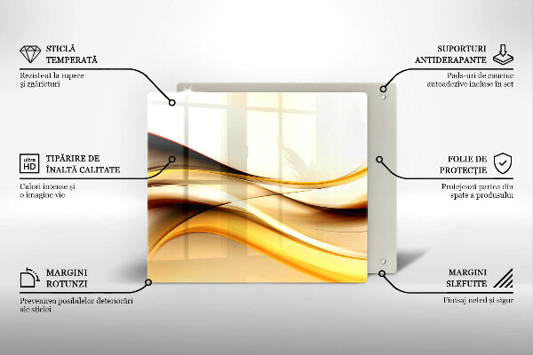 Placă protecție plita Linii de fum abstracte