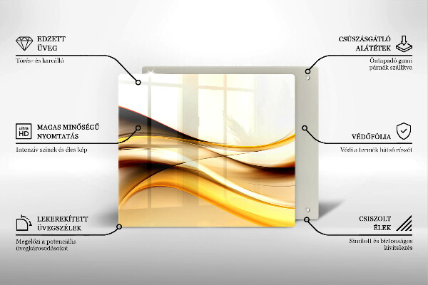 Placă protecție plita Linii de fum abstracte