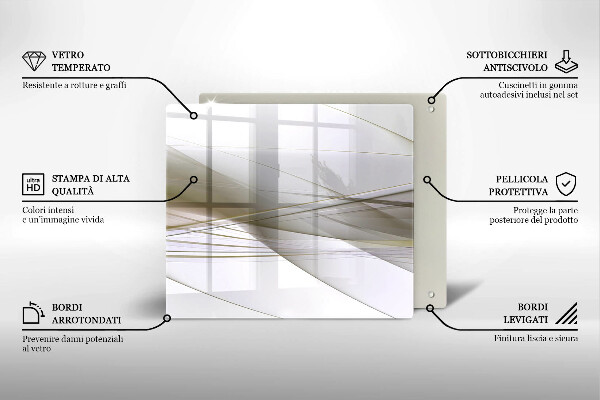 Placă protecție plita Design cu linii abstracte