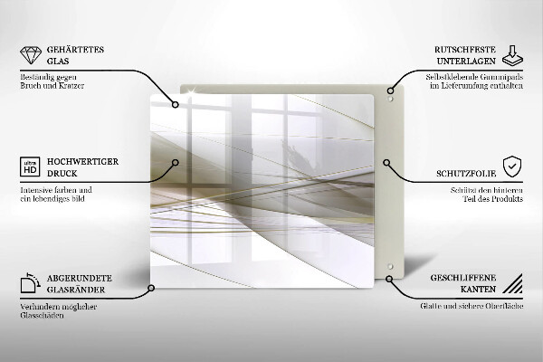 Placă protecție plita Design cu linii abstracte